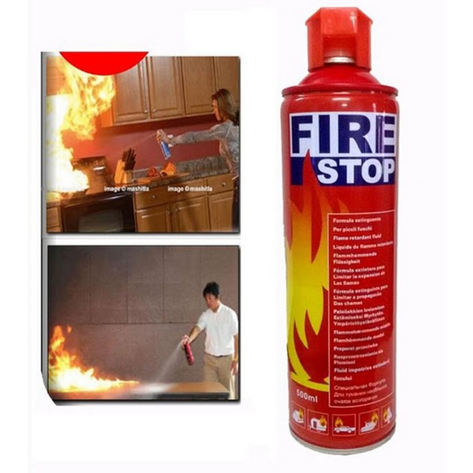 Fire extinguisher spray, 500 ml, for more safety in everyday life, ideal  fire extinguisher household for the kitchen, perfect as a mini fire