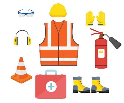 essential safety equipment construction gear free vector