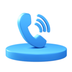 3d illustration icon of phone call with circular or round podium png